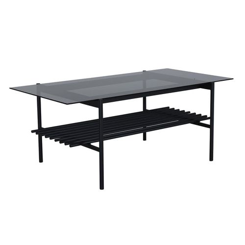 Table Basse En Verre "von Staf" 120cm Noir