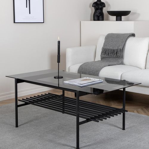 Table Basse En Verre "von Staf" 120cm Noir