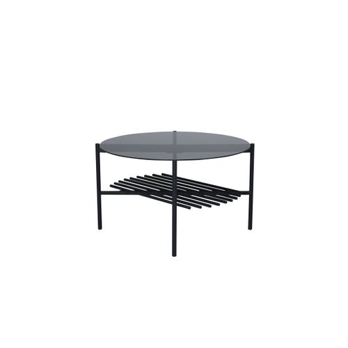Table Basse En Verre "von Staf" 80cm Noir