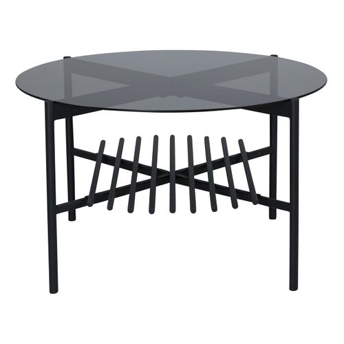 Table Basse En Verre "von Staf" 80cm Noir