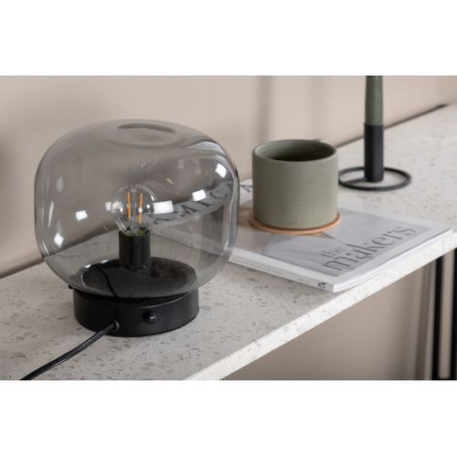 Lampe à Poser En Acier Et Verre Fumé Bollonelie