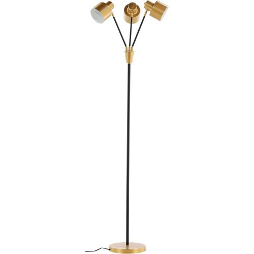 Lampadaire En Acier 3 Abat-jour Noir Et Cuivré Vifta
