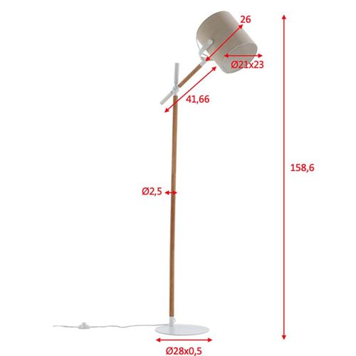 Lampadaire En Acier Et Lin Beige Dennis