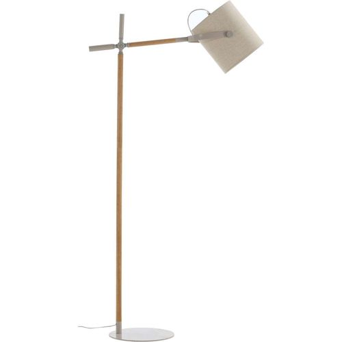 Lampadaire En Acier Et Lin Beige Dennis