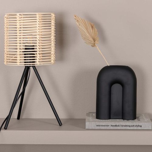 Lampe à Poser En Acier Et Rotin Fence