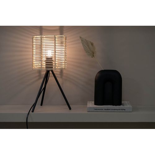 Lampe à Poser En Acier Et Rotin Fence