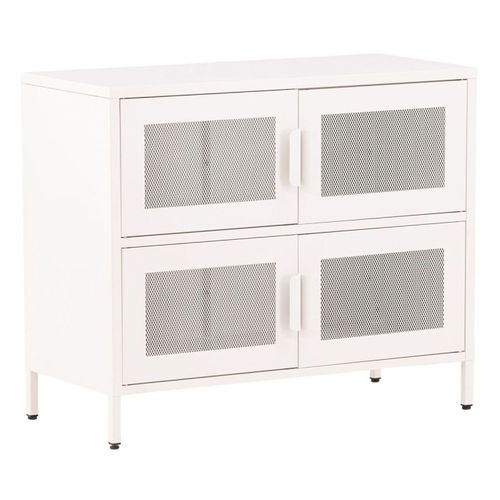Buffet 4 Portes En Métal "nett" 90cm Blanc