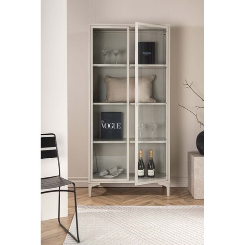 Vitrine Design 2 Portes "piring" 190cm Beige