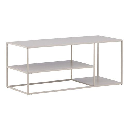 Table Basse Avec Étagères "staal" 120cm Beige