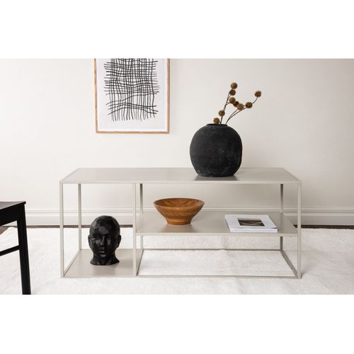 Table Basse Avec Étagères "staal" 120cm Beige