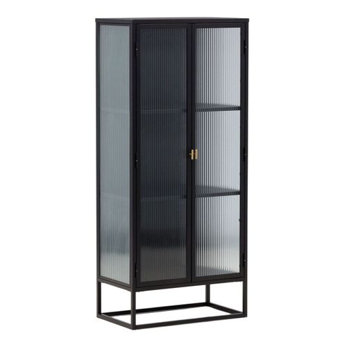 Vitrine 2 Portes Design "garis" 160cm Noir