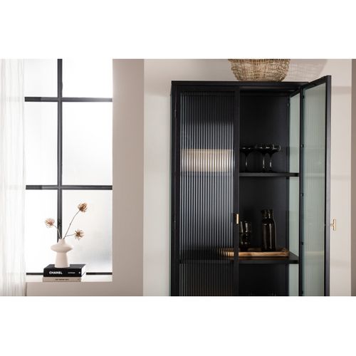 Vitrine 2 Portes Design "garis" 160cm Noir
