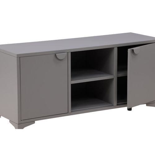 Meuble TV 2 Portes "piring" 120cm Gris Clair