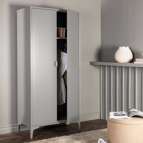 Armoire 2 Portes En Acier Piring Gris Clair