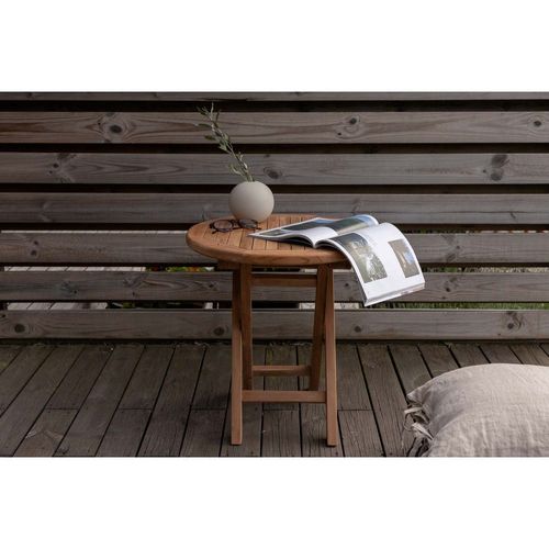 Table D'appoint Extérieure Ronde 50 Cm En Teck Kenya