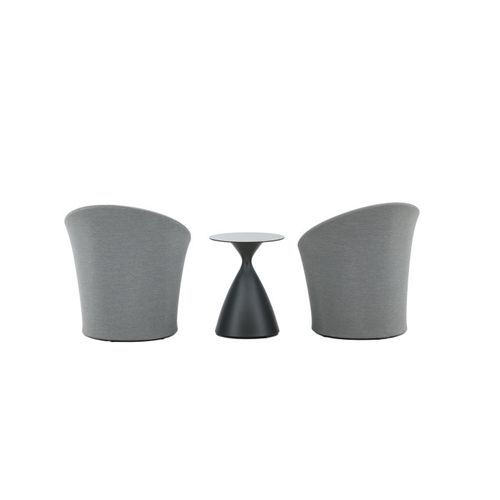 Salon De Jardin Design "spoga" 73cm Gris et Noir