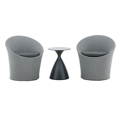 Salon De Jardin Design "spoga" 73cm Gris et Noir