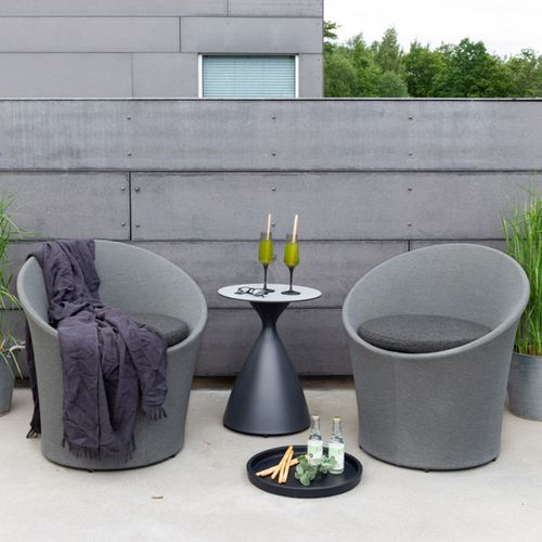 Salon De Jardin Design "spoga" 73cm Gris et Noir