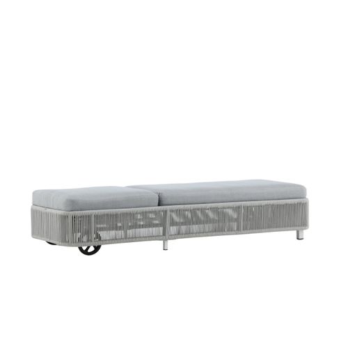 Transat à Roulettes "virya" 205cm Blanc et Gris