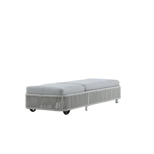 Transat à Roulettes "virya" 205cm Blanc et Gris