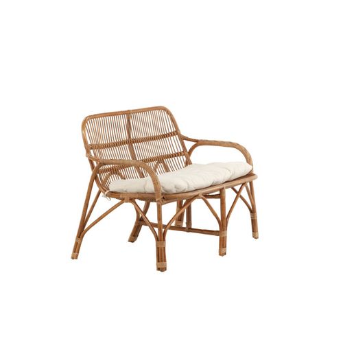 Canapé De Jardin 2 Places En Rotin "nella" 130cm Naturel