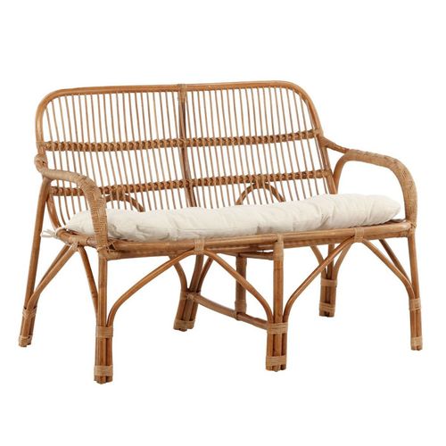 Canapé De Jardin 2 Places En Rotin "nella" 130cm Naturel