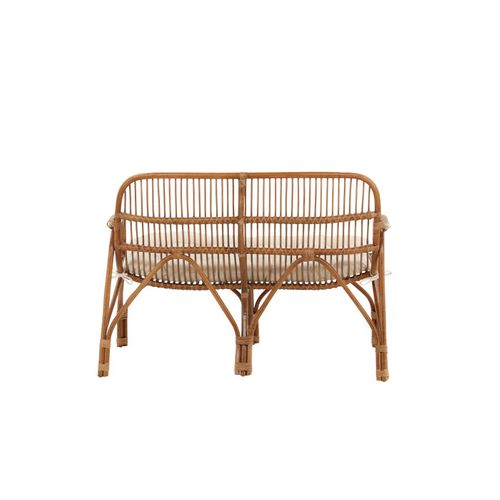 Canapé De Jardin 2 Places En Rotin "nella" 130cm Naturel