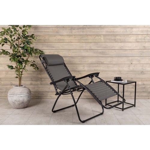 Fauteuil Relax De Jardin Pliant En Aluminium Gris
