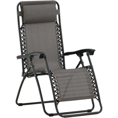 Fauteuil Relax De Jardin Pliant En Aluminium Gris