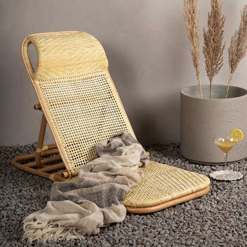 Chaise Longue En Rotin "ellie" 90cm Naturel