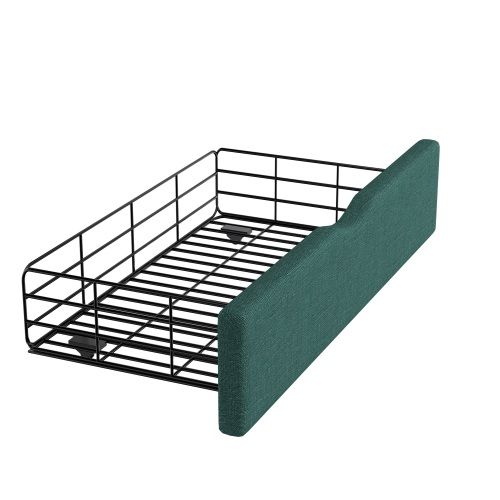 Lit Simple 90x200 Cm Avec Tiroirs De Rangement - Gris