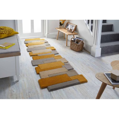 Tapis De Couloir En Laine - Jaune