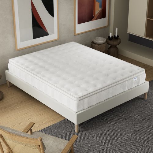 Matelas ressorts ensachés 140x190 cm accueil mousse charbon Ép.30 cm