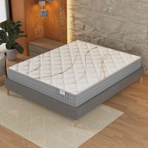 Ensemble 140x190 cm, sommier + matelas ressorts ensachés, ép.25cm accueil mousse HR