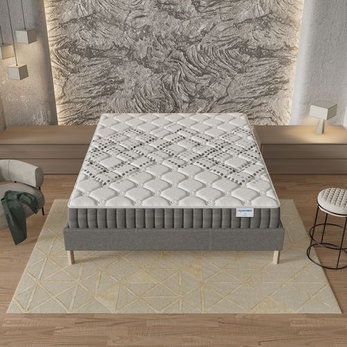 Ensemble 140x190 cm, sommier + matelas ressorts ensachés, ép.20cm accueil mousse HR