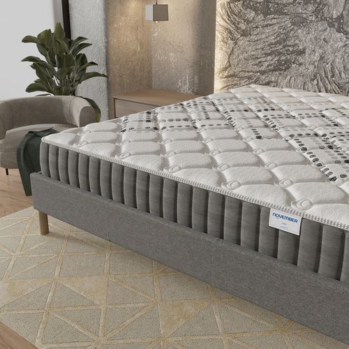 Ensemble 140x190 cm, sommier + matelas ressorts ensachés, ép.20cm accueil mousse HR