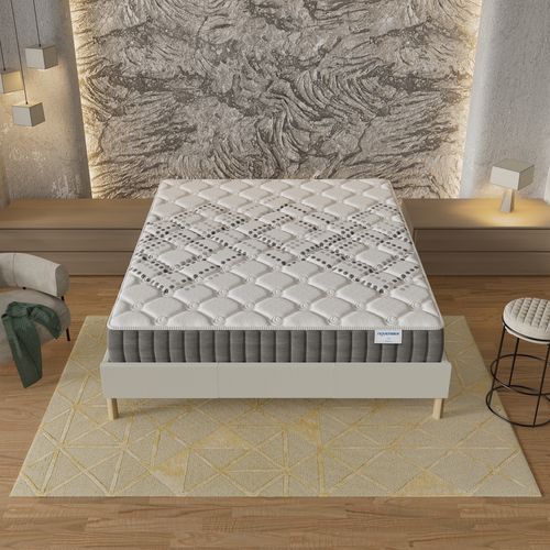 Ensemble 160x200 cm, sommier + matelas ressorts ensachés, ép.20cm accueil mousse HR