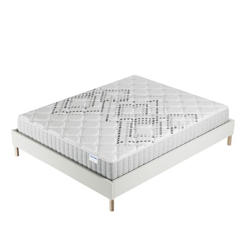 Ensemble 160x200 cm, sommier + matelas ressorts ensachés, ép.20cm accueil mousse HR