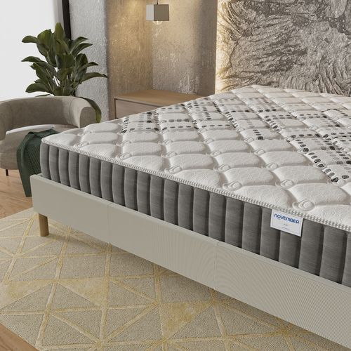 Ensemble 160x200 cm, sommier + matelas ressorts ensachés, ép.20cm accueil mousse HR