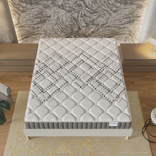 Ensemble 160x200 cm, sommier + matelas ressorts ensachés, ép.20cm accueil mousse HR