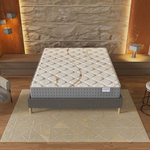 Ensemble 140x200 cm, sommier + matelas ressorts ensachés, ép.25cm accueil mousse HR