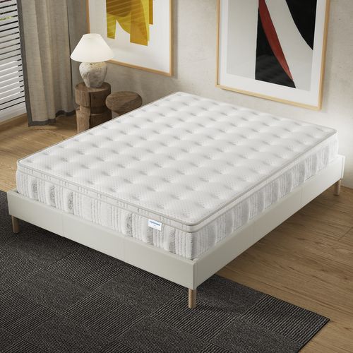 Matelas ressorts ensachés 160x200 cm accueil mousse charbon Ép.30 cm