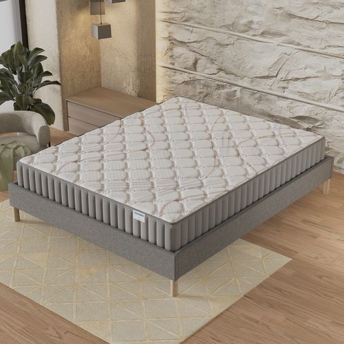 Ensemble 140x190cm, sommier + matelas mousse, Ép.22cm, accueil latex