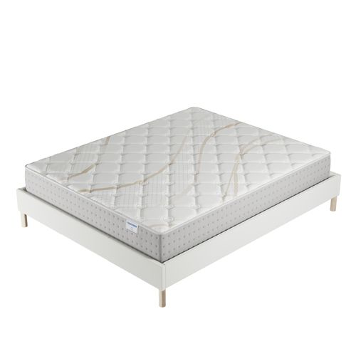 Ensemble 140x200 cm, sommier + matelas ressorts ensachés, ép.25cm accueil mousse HR