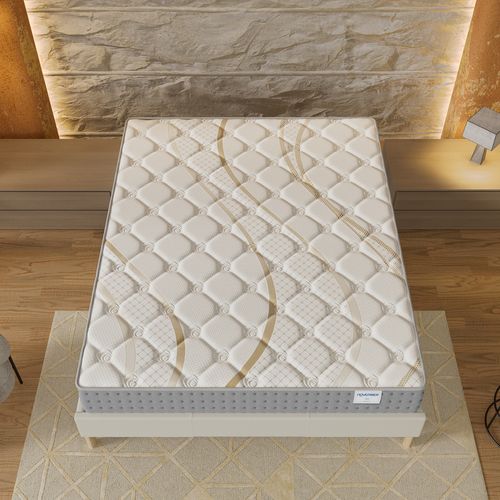 Ensemble 140x200 cm, sommier + matelas ressorts ensachés, ép.25cm accueil mousse HR