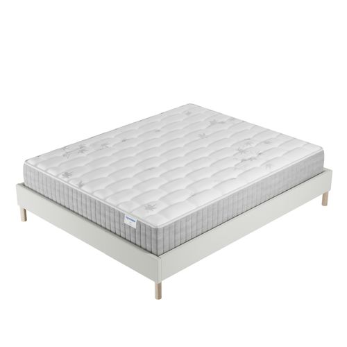 Ensemble 140x200 cm, sommier + matelas ressorts ensachés, ép. 25cm à mémoire de forme