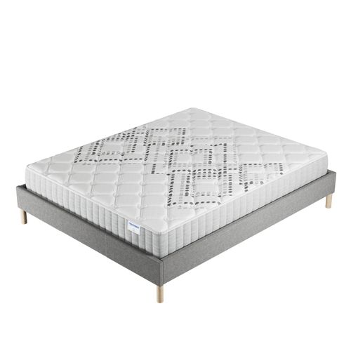 Ensemble 140x200 cm, sommier + matelas ressorts ensachés, ép.20cm accueil mousse HR