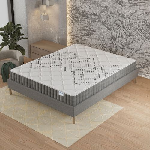 Ensemble 90x190 cm, sommier + matelas ressorts ensachés, ép.20cm accueil mousse HR