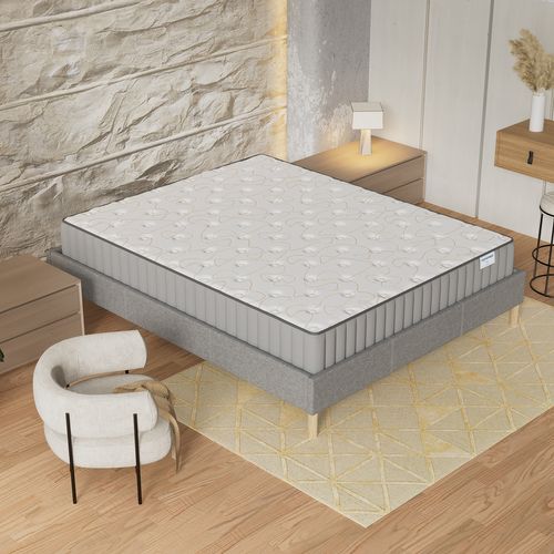 Ensemble 140x200 cm, sommier + matelas mousse, ép.16cm à mémoire de forme