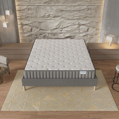 Ensemble 140x200 cm, sommier + matelas mousse, ép.16cm à mémoire de forme